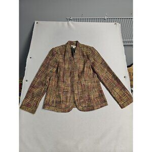 Appleseeds Blazer Jacket Women 10 Fall Colors Tweed Woven Button Office Vintage